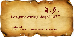 Matyasovszky Jagelló névjegykártya